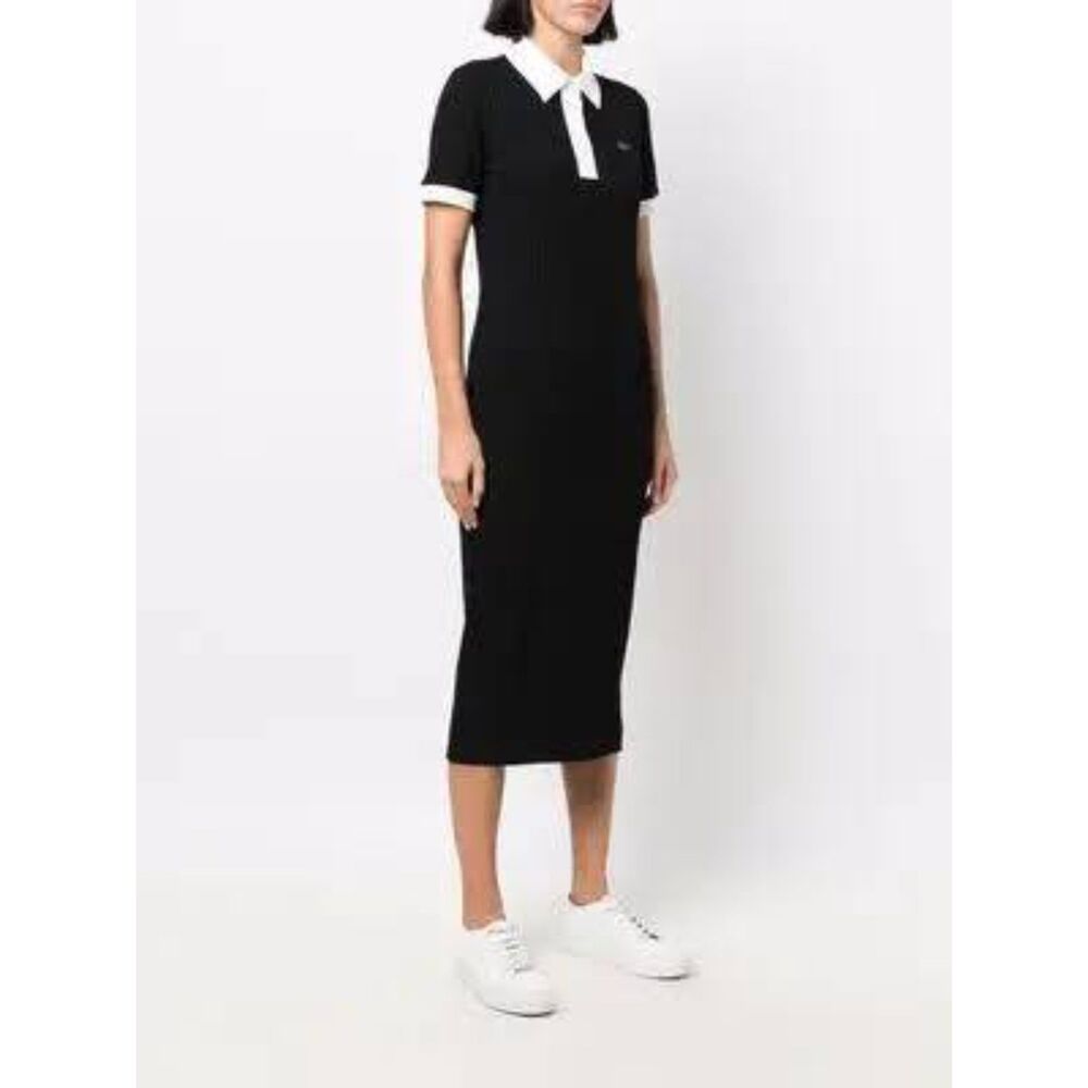 Lacoste Live Ribbed-Knit Polo Dress Size 40/L